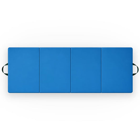 10Ft X 4Ft X 2In 4-Panel All-Purpose Folding Gymnastics Mat, Blue